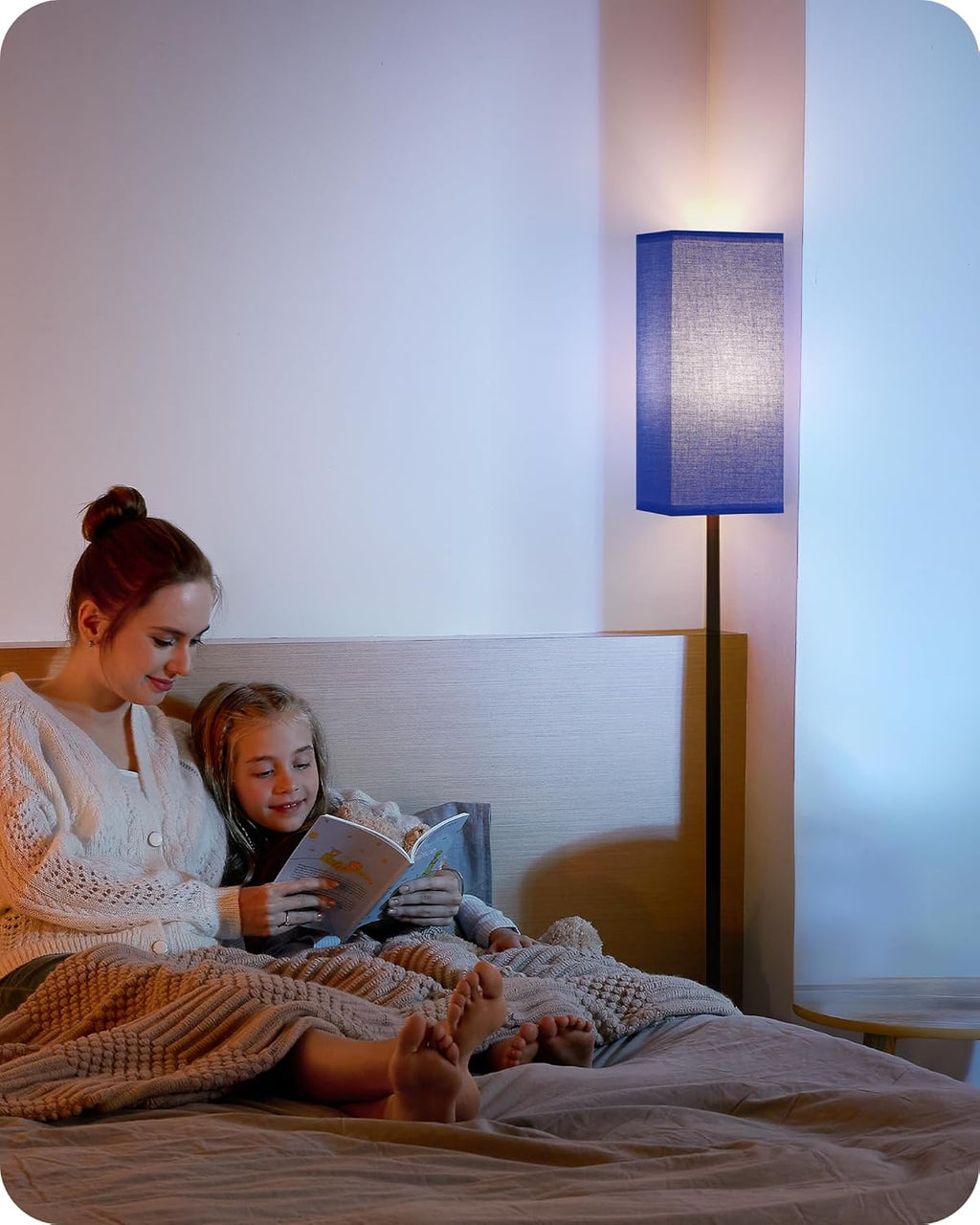 64.6" Floor Lamp, Pole with Foot Switch, Modern Standing Lamp Lampshade, Minimalist Freestanding Lamp (Bulb Not Included), for Living Room, Bedroom Office ETL Listed, Black and Beige E07LD05