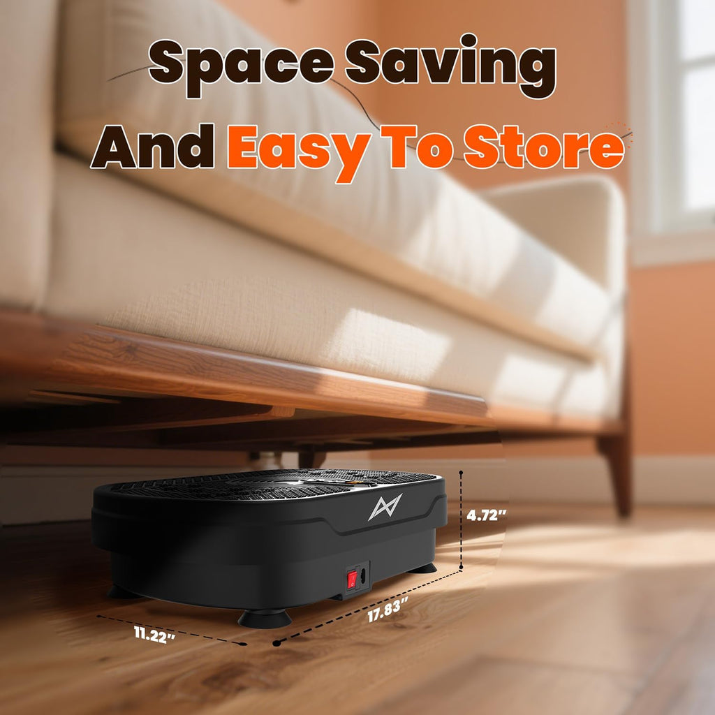 AXV Vibration Plate Fitness Platform Exercise Machine Vibrating Shaking Full Body Shaker Workout Vibrate Stand Shake Board Sport Gym for Weight Loss Fat Burner for Women Men