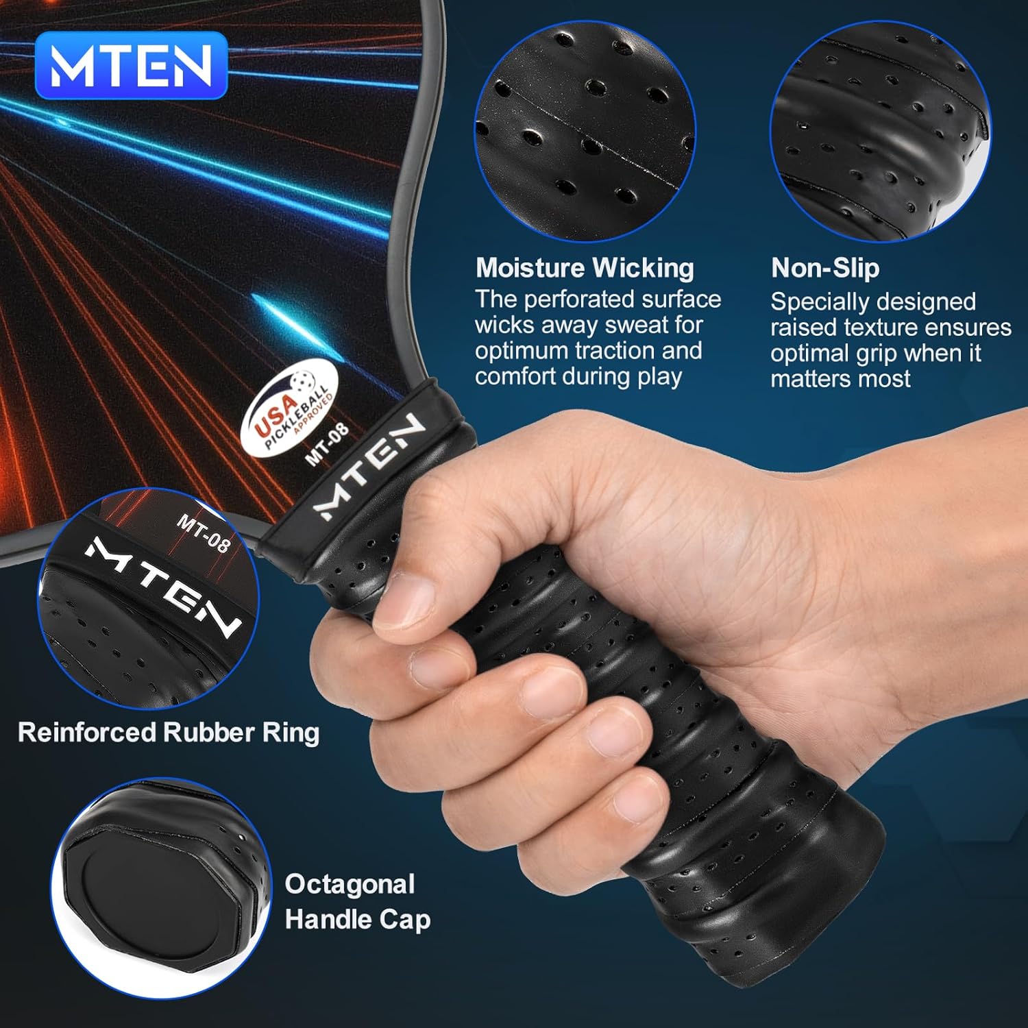 Pickleball Paddles, USAPA Approved Fiberglass Surface Pickleball Set with Pickleball Rackets, Pickleball Paddles Set for Men Women