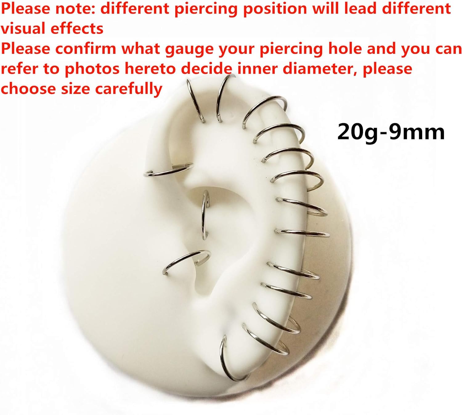 ORANGELOVE Hypoallergenic Nose Rings 20G 18G 16G 14G 12G 10G 8G 316l Surgical Steel Septum Jewelry Hinged Segment Ring Body Piercing Nose Hoop Lip Rings Nose Helix Cartilage Rook Earrings