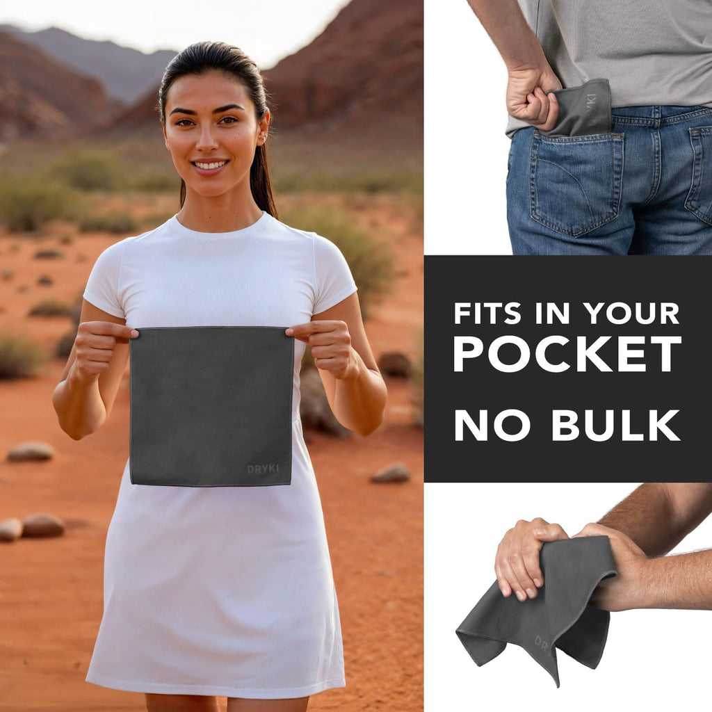 Sweat Absorbing Handkerchiefs - The Original Pocket-Sized Sweat Towels - Quick-Dry Microfiber Sweat Rags for Face, Hands, & Body - Men & Women - Gym, Sports, and Work (Black: 5 Pack)