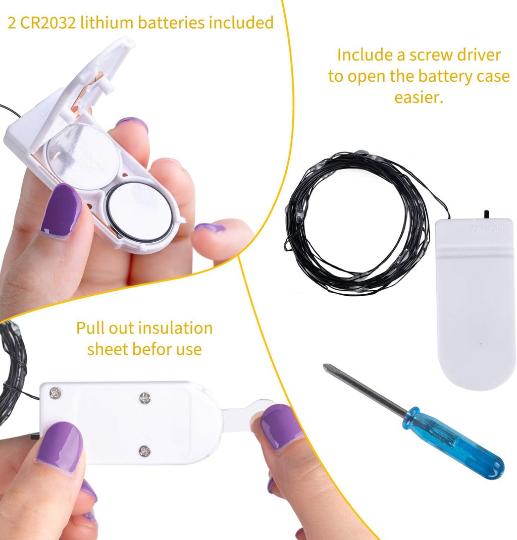 Brightown 12 Pack LED Fairy Lights Battery Operated String Lights - 7ft 20LED Waterproof Silver Wire Firefly Starry Moon Lights for DIY Crafts Wedding Table Centerpieces Party Bedroom Christmas