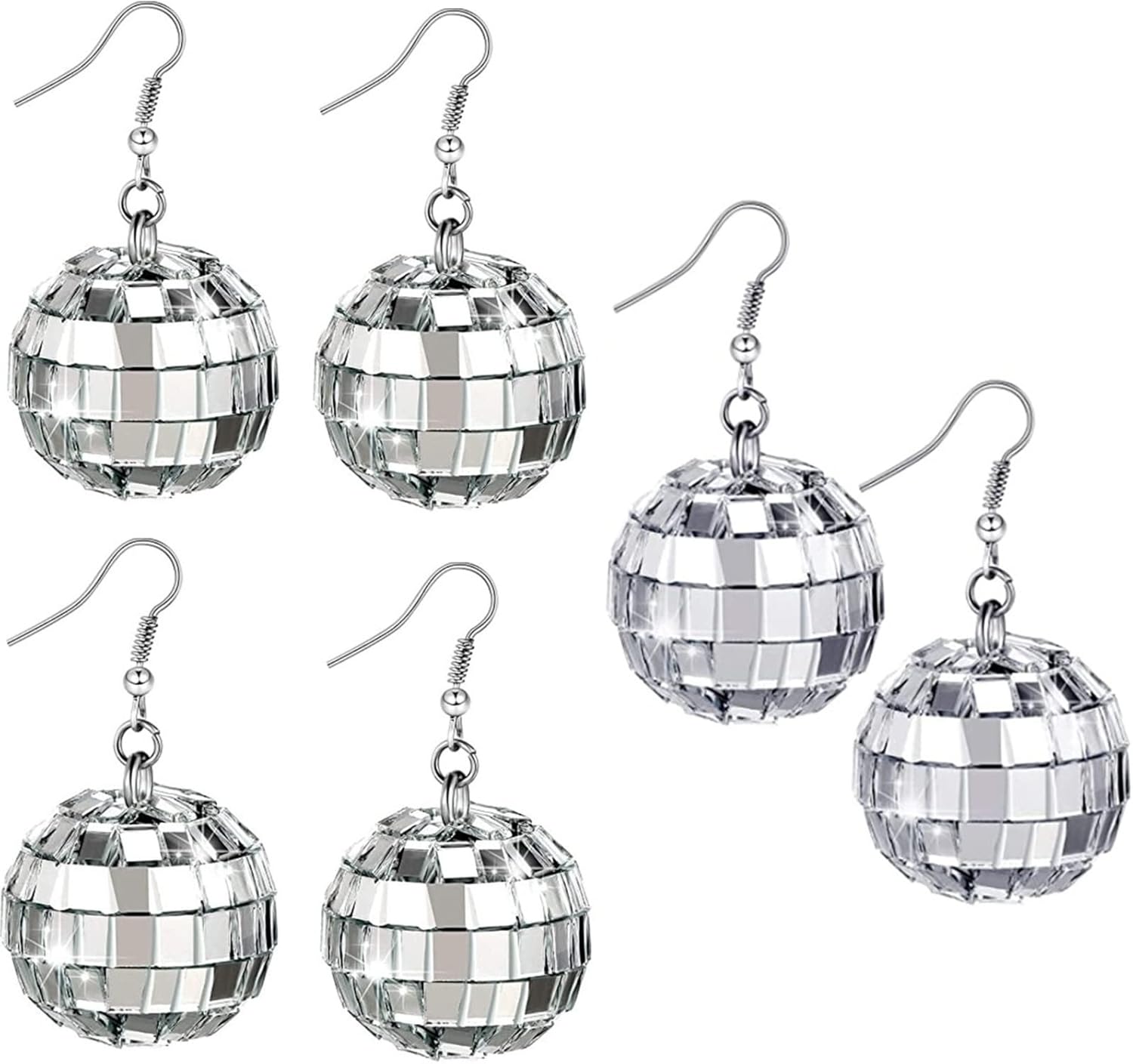 Disco Ball Earrings 24mm 70'S Disco Punk Earrings for Women Jewelry