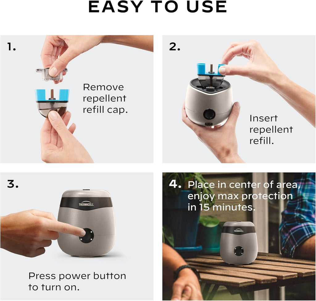 Thermacell E-Series Rechargeable Mosquito Repeller with 20’ Mosquito Protection Zone; Bug Spray Alternative; Scent Free