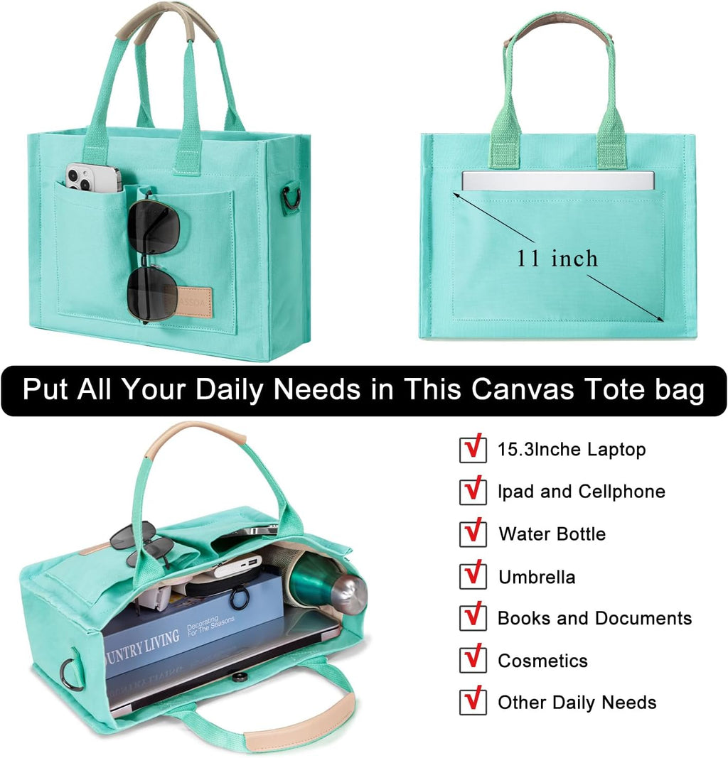 Tote Bags for Women Canvas Tote Purse Crossbody with Pockets Top Handle Shoulder Satchel Bag for Women