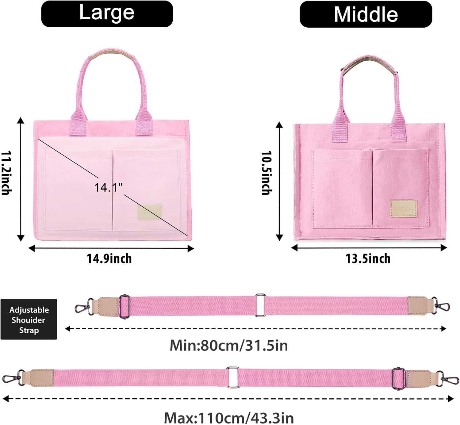 Tote Bags for Women Canvas Tote Purse Crossbody with Pockets Top Handle Shoulder Satchel Bag for Women