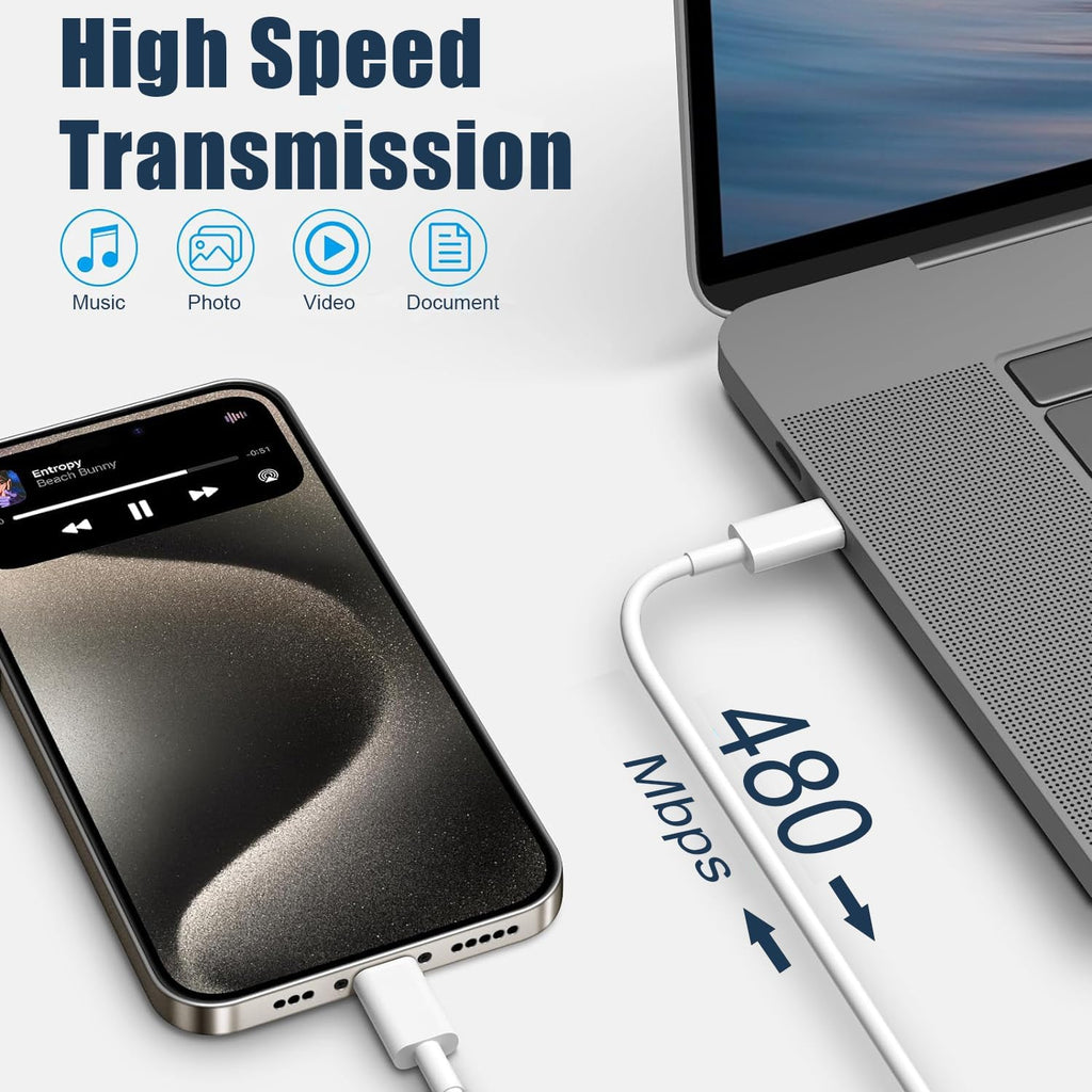 Fast iPhone Charger, iPhone Charger Fast Charging 2Pack Quick Chargers 6ft Long USB C to Lightning Cable Quick Charging Cord USB Charge Block Adapter for iPhone 14 Plus/14 ProMax/13 Mini 12/11/XS/iPad