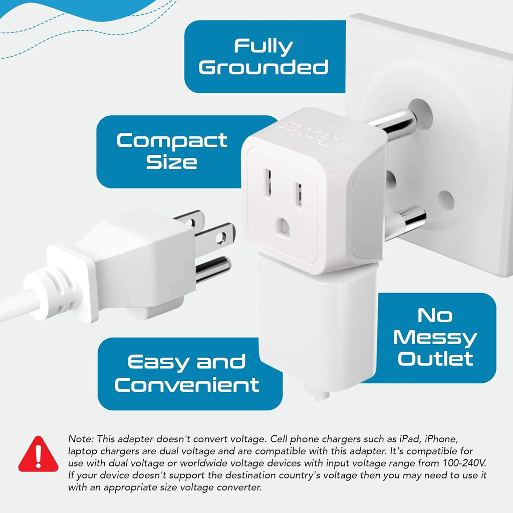 Ceptics Universal Travel Adapter, 35W International Power Adapter with PD & QC 3.0 Dual USB-C, 3 USB Travel Adapter Worldwide, Type I C G A Outlets 110V 220V A/C - EU Euro US UK (11-KU)