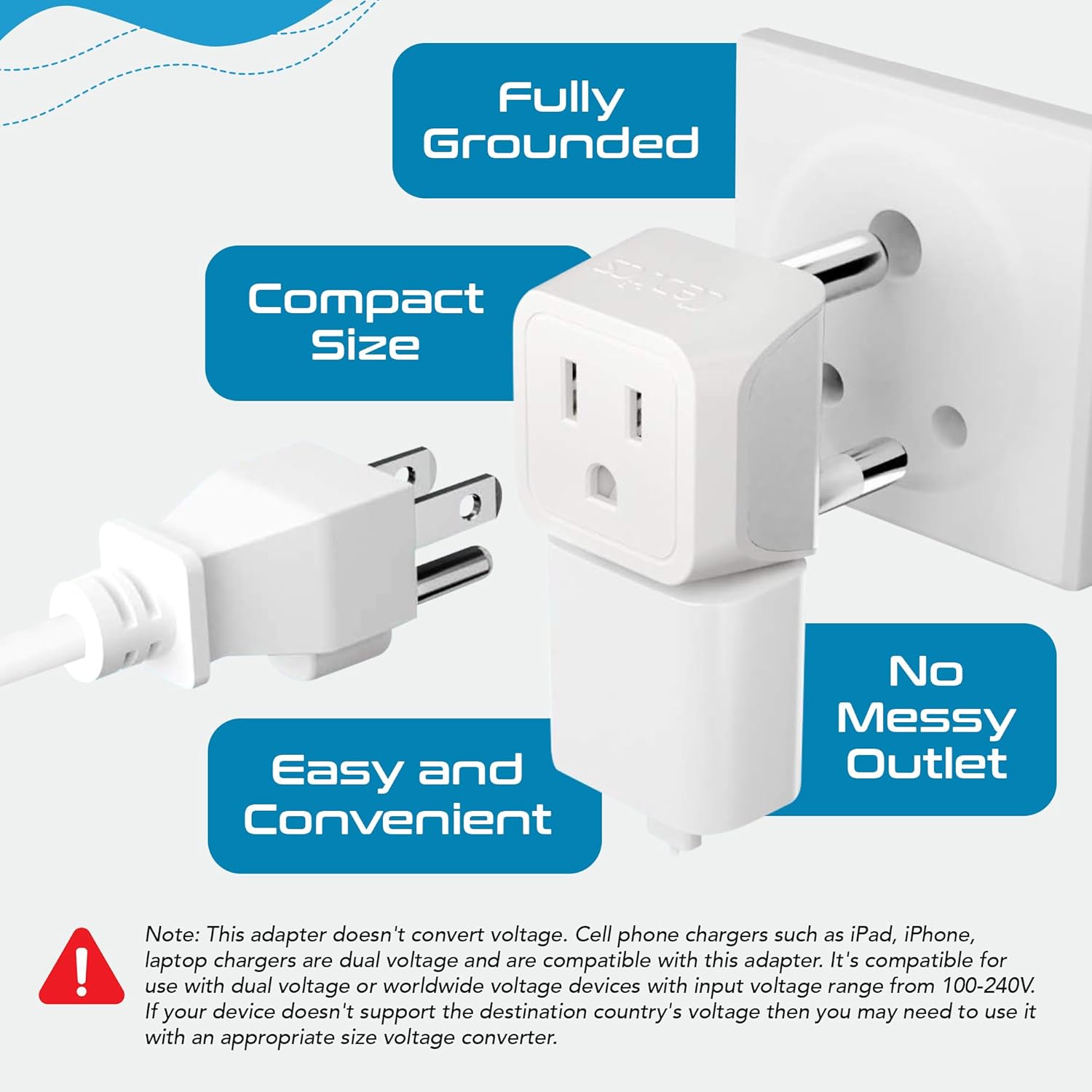 Ceptics Universal Travel Adapter, 35W International Power Adapter with PD & QC 3.0 Dual USB-C, 3 USB Travel Adapter Worldwide, Type I C G A Outlets 110V 220V A/C - EU Euro US UK (11-KU)