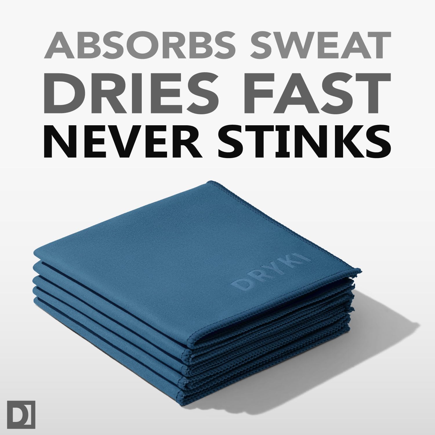 Sweat Absorbing Handkerchiefs - The Original Pocket-Sized Sweat Towels - Quick-Dry Microfiber Sweat Rags for Face, Hands, & Body - Men & Women - Gym, Sports, and Work (Black: 5 Pack)