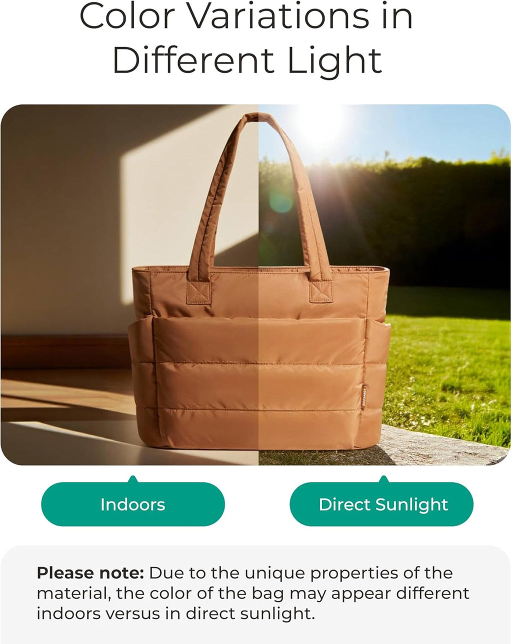 BAGSMART Tote Bag for Women, Lightweight Puffy Tote Bag with Compartments Shoulder Bag Handbag for Travel, Work, Gym