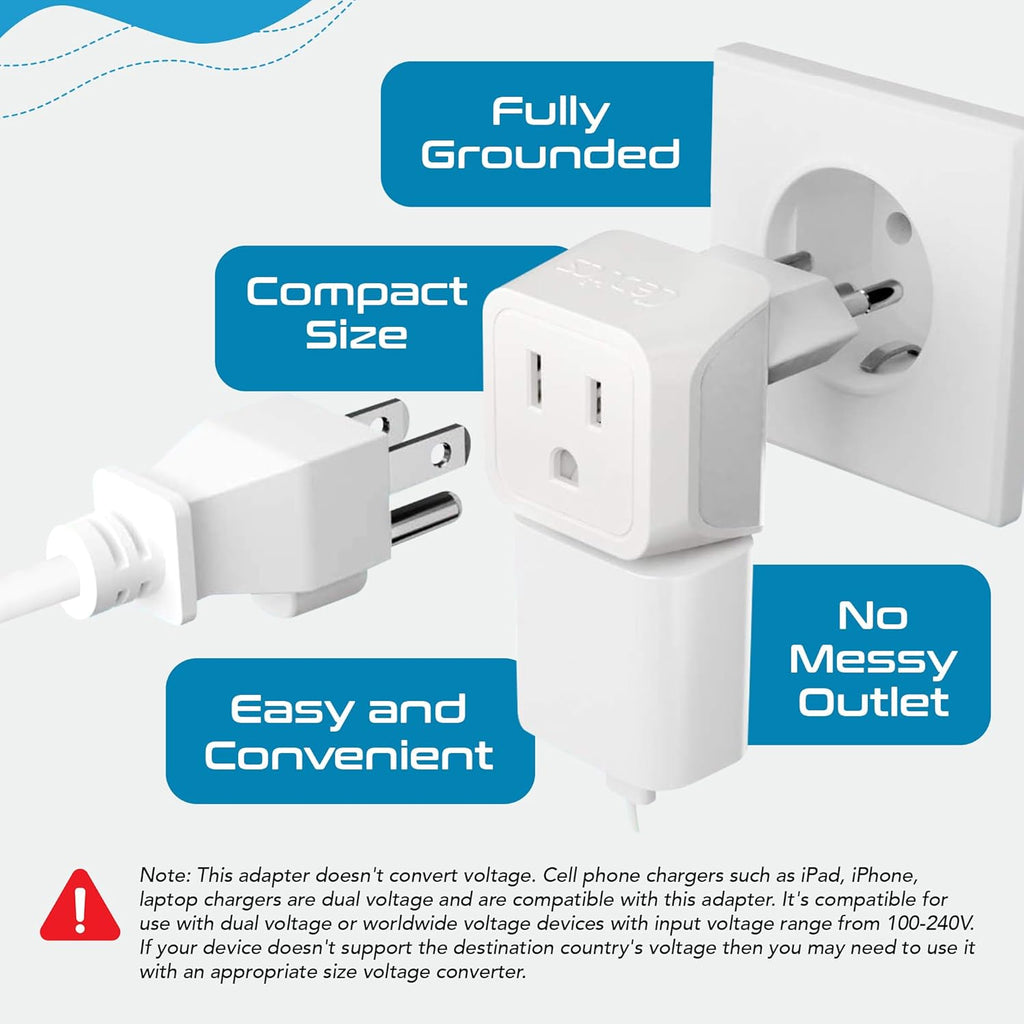 Ceptics Universal Travel Adapter, 35W International Power Adapter with PD & QC 3.0 Dual USB-C, 3 USB Travel Adapter Worldwide, Type I C G A Outlets 110V 220V A/C - EU Euro US UK (11-KU)