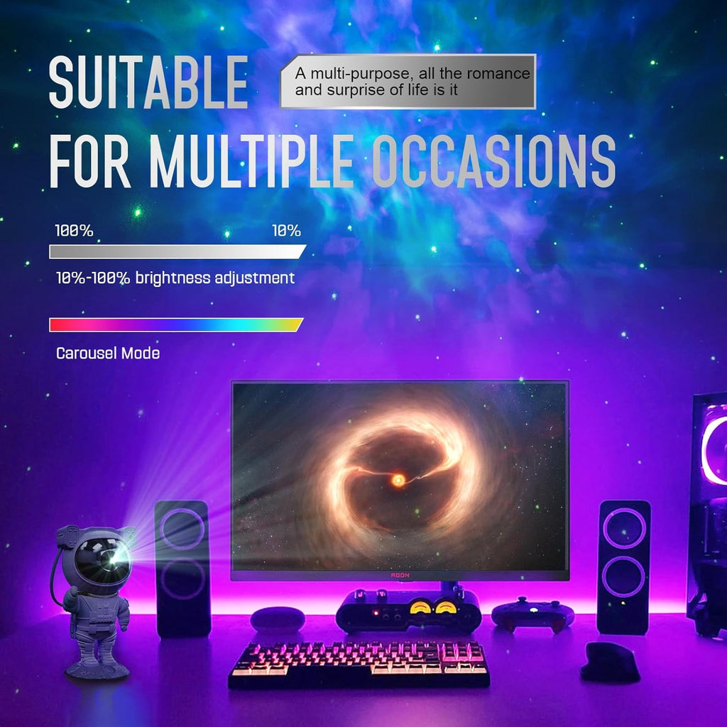 Star Projector Galaxy Night Light - Astronaut Space Projector, Starry Nebula Ceiling LED Lamp with Timer and Remote, Kids Room Decor Aesthetic, for Christmas & Birthdays