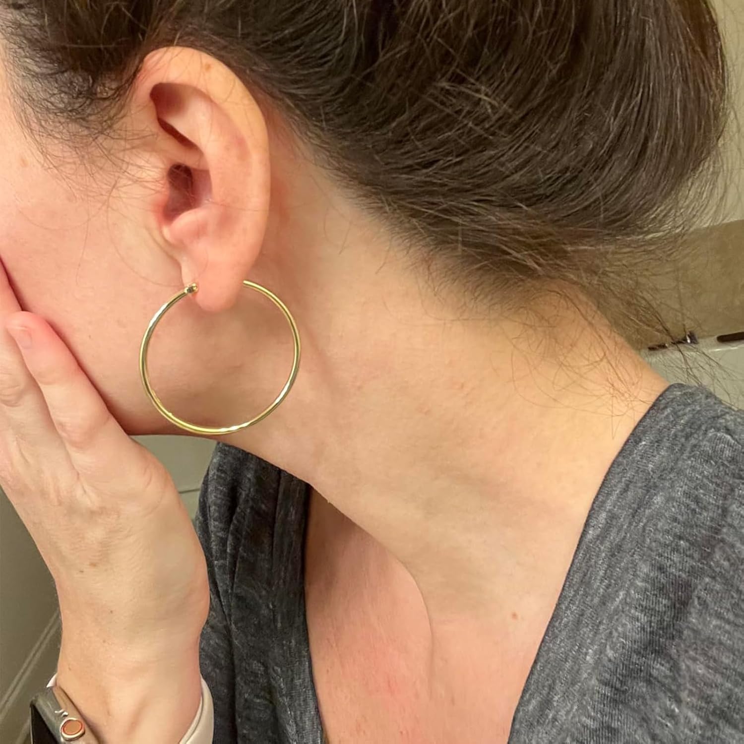 Gold Hoop Earrings Set for Women, 12 Pairs Hypoallergenic Large/Big Thin Thick Gold Hoops Earrings Loop Pack for Jewelry Gift 40mm/50mm