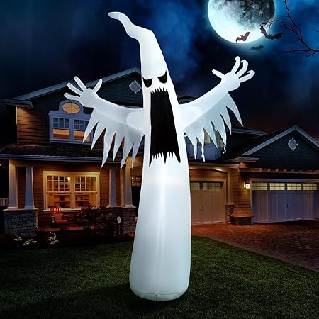 Joiedomi 12 FT Halloween Inflatables Outdoor Decorations, Scary Ghost Halloween Decor, Inflatable Ghost Blow Ups for Yard with LEDs for Outside Yard Decorations