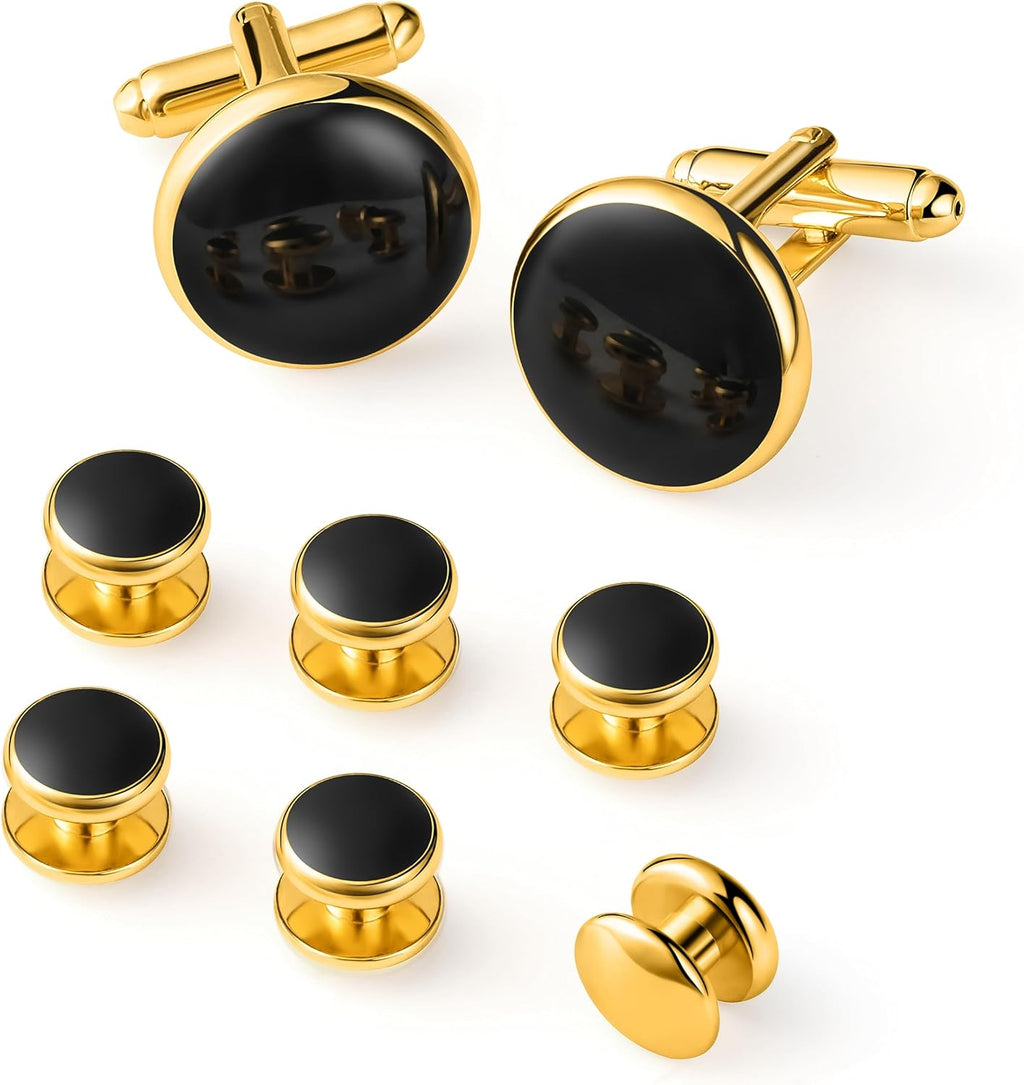 Zealmer 316L Stainless Steel Cufflinks Shirt Studs Business Wedding Gifts for Men