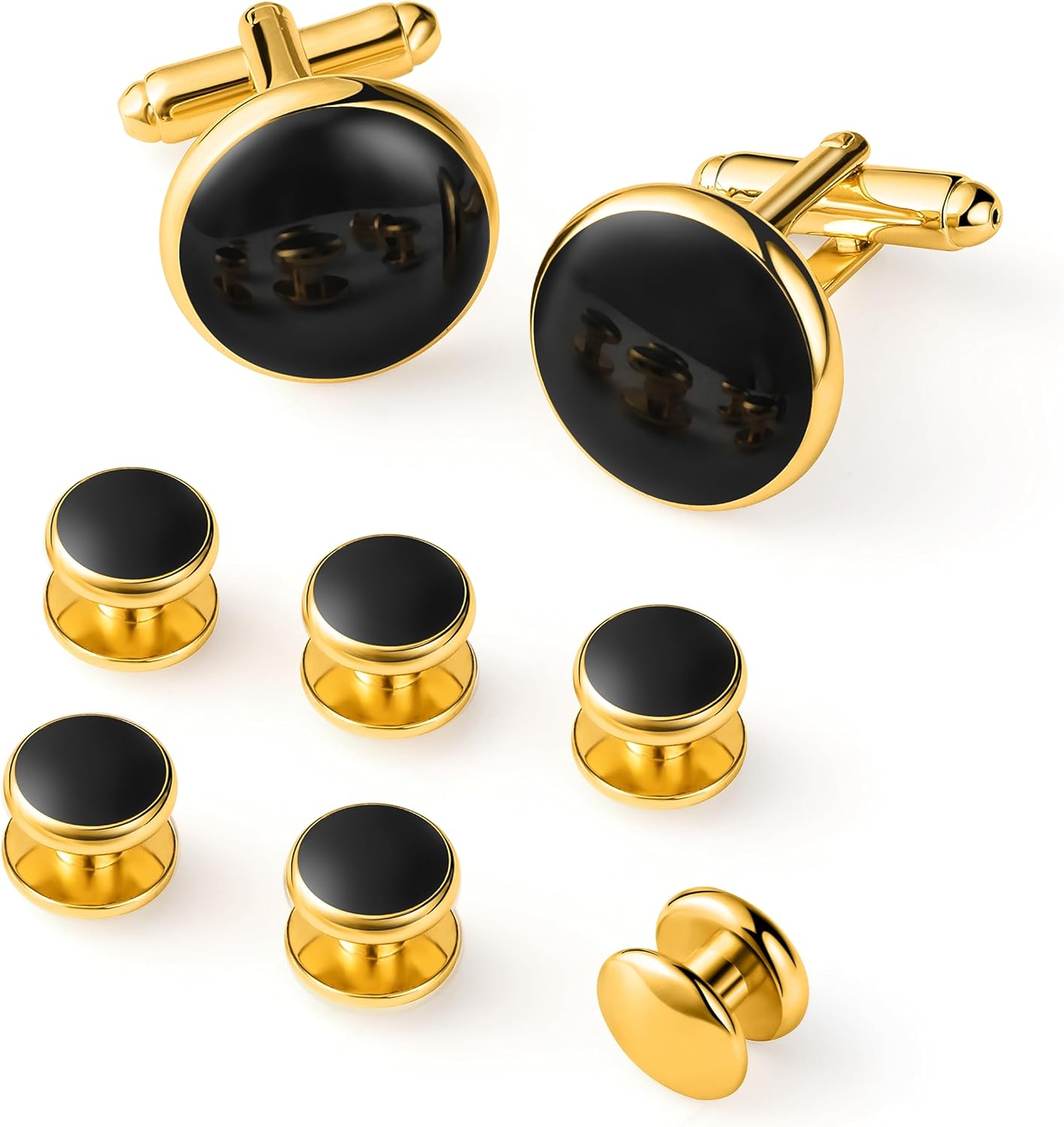 Zealmer 316L Stainless Steel Cufflinks Shirt Studs Business Wedding Gifts for Men