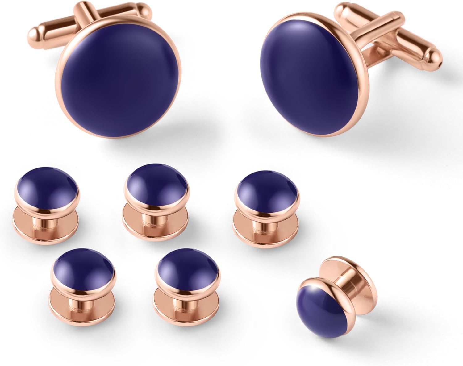 Zealmer 316L Stainless Steel Cufflinks Shirt Studs Business Wedding Gifts for Men