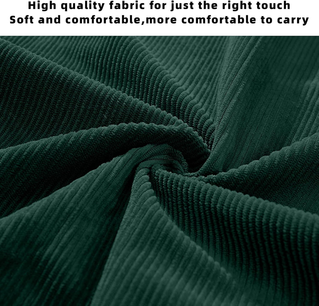 KALIDI Women Corduroy Tote Bag Zipper Casual Tote's Handbag Big Capacity Shoulder Bag with Pockets