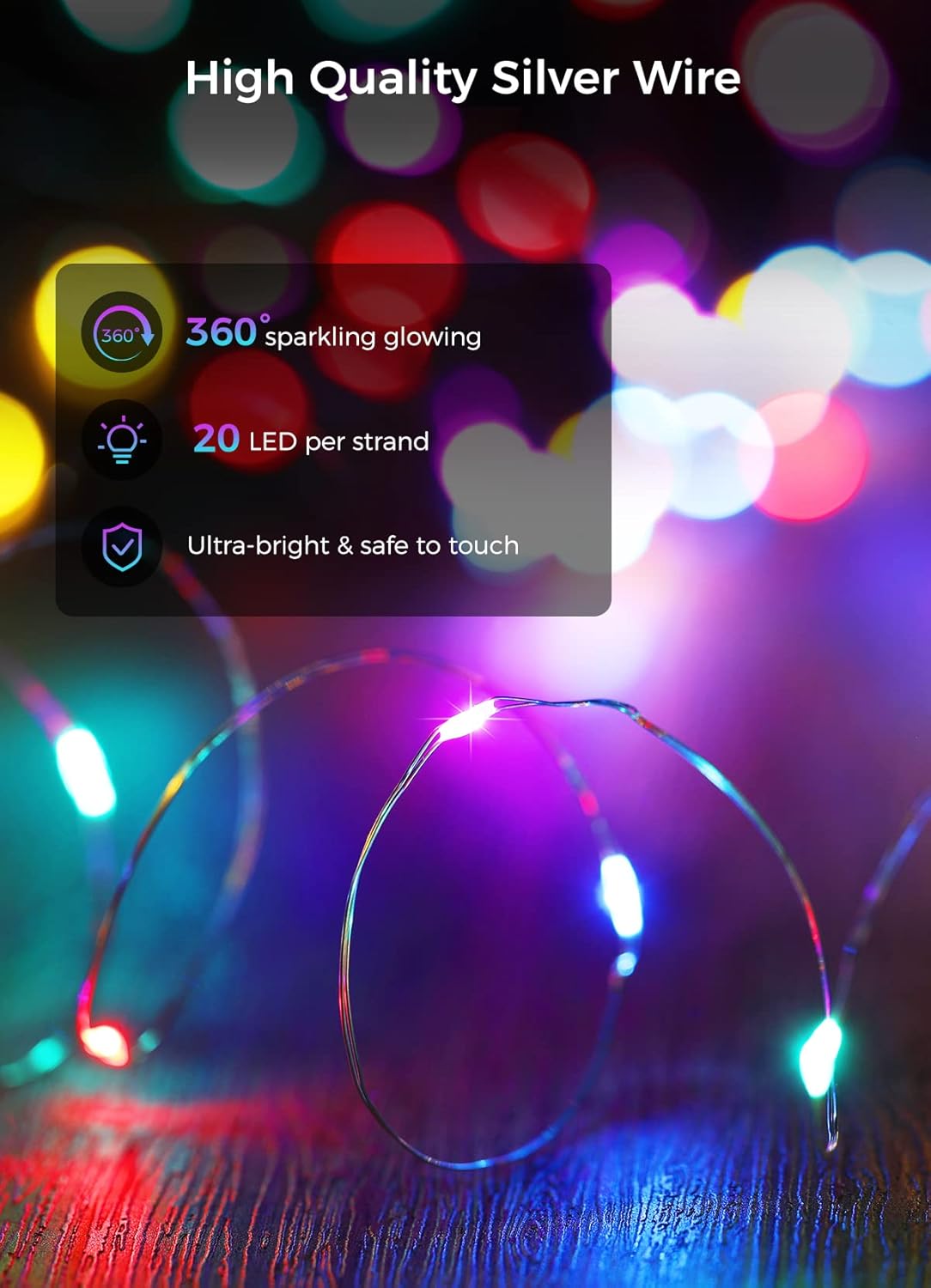 Brightown 12 Pack LED Fairy Lights Battery Operated String Lights - 7ft 20LED Waterproof Silver Wire Firefly Starry Moon Lights for DIY Crafts Wedding Table Centerpieces Party Bedroom Christmas