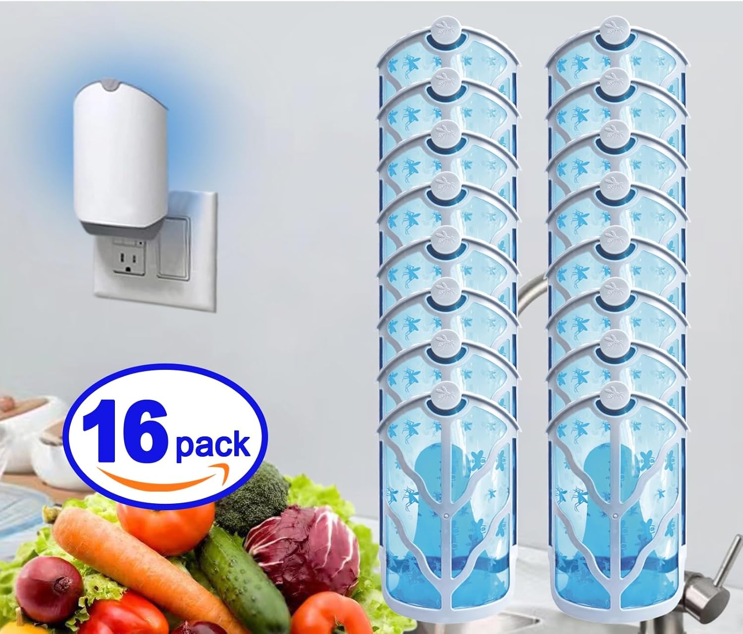 BAIMNOCM 16 Pack Refills Cartridge Compatible with Flying Insect Trap M364 M364A and Max, White