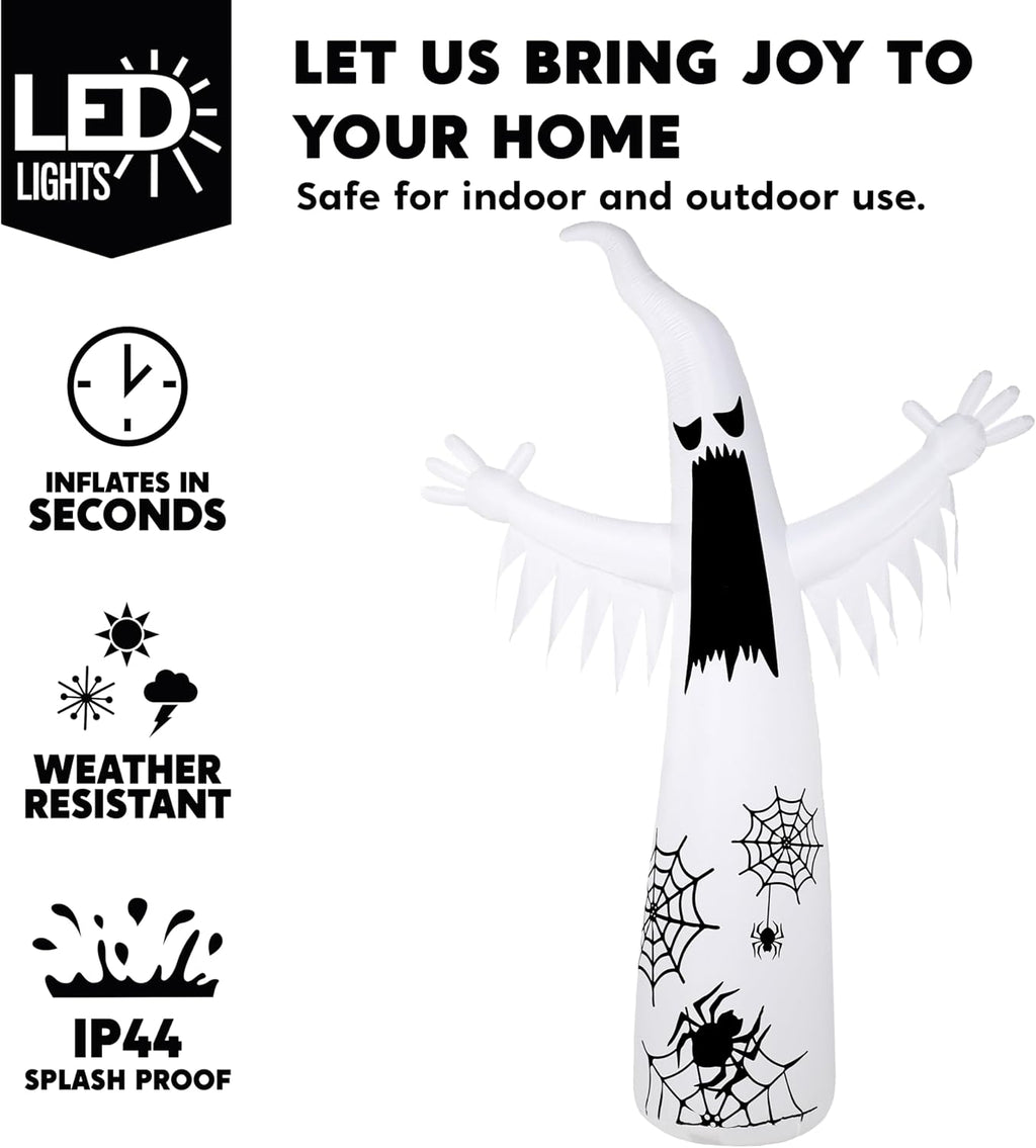 Joiedomi 12 FT Halloween Inflatables Outdoor Decorations, Scary Ghost Halloween Decor, Inflatable Ghost Blow Ups for Yard with LEDs for Outside Yard Decorations