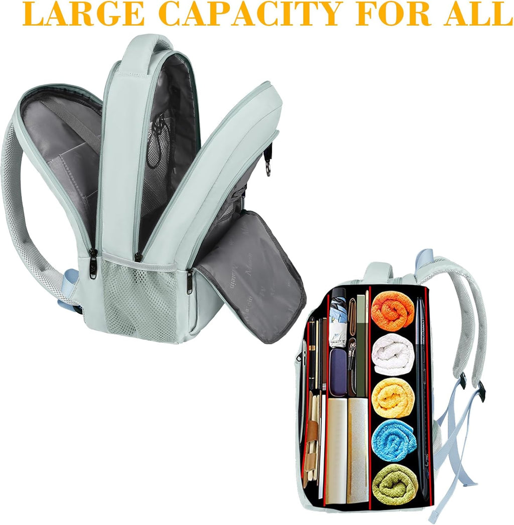 MATEIN Travel Laptop Backpack, Business Anti Theft Slim Sturdy Laptops Backpack with USB Charging Port, Water Resistant College School Computer Bag Gift for Men & Women Fits 15.6 Inch Notebook, Grey