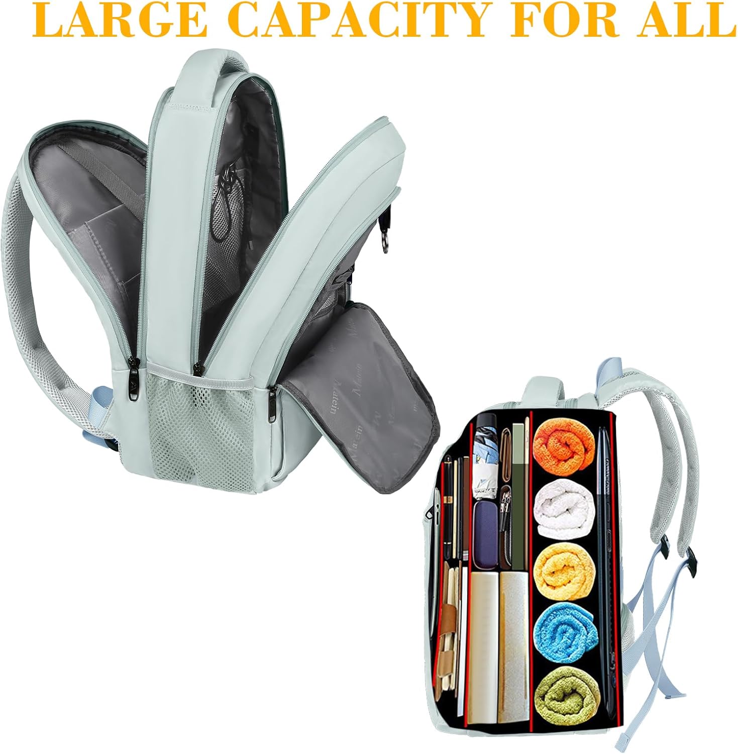 MATEIN Travel Laptop Backpack, Business Anti Theft Slim Sturdy Laptops Backpack with USB Charging Port, Water Resistant College School Computer Bag Gift for Men & Women Fits 15.6 Inch Notebook, Grey