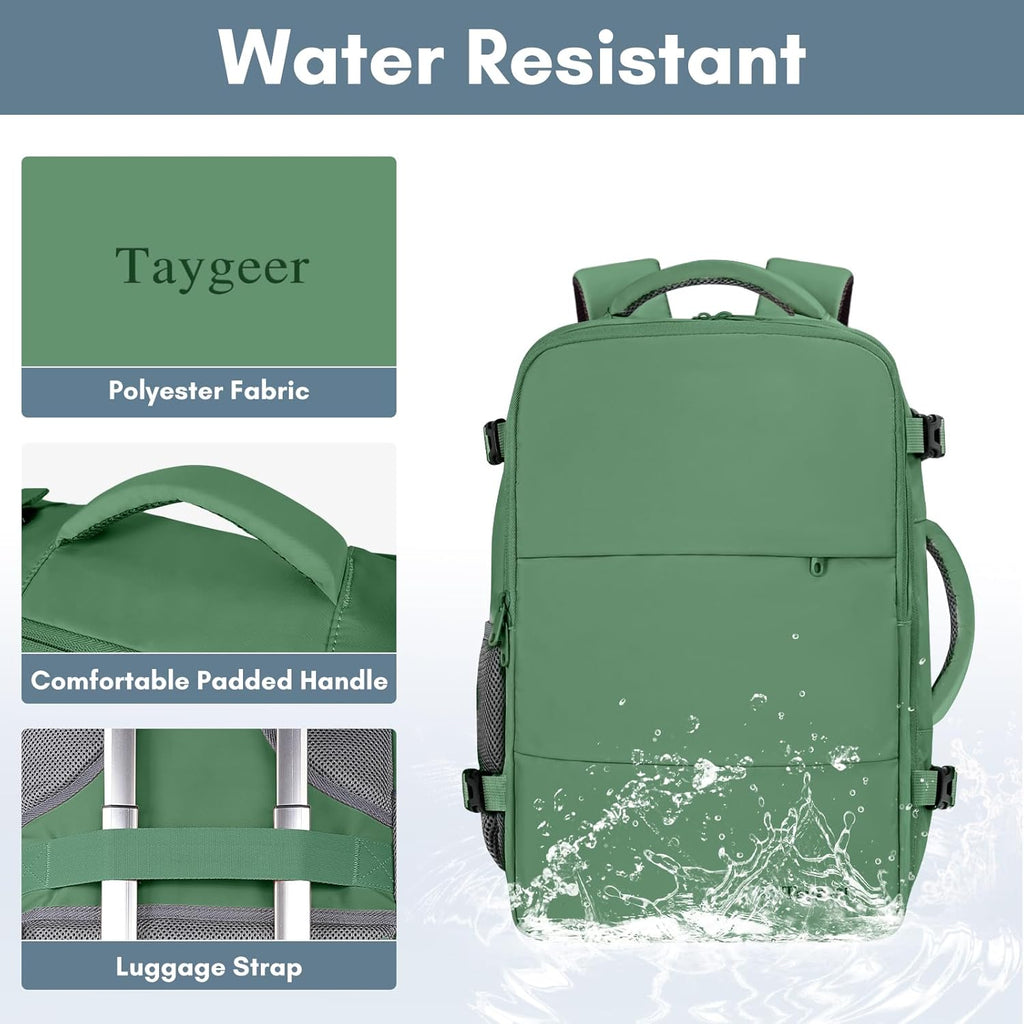 Taygeer Travel Backpack for Women, Carry On Backpack with USB Charging Port & Shoe Pouch, TSA 15.6inch Laptop Mochila Flight Approved, Nurse Bag Casual Daypack for Weekender Business Hiking, Pink