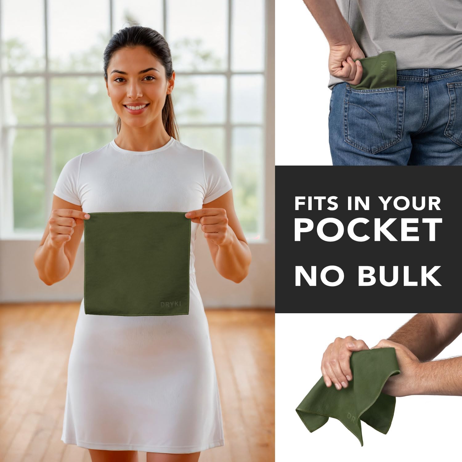 Sweat Absorbing Handkerchiefs - The Original Pocket-Sized Sweat Towels - Quick-Dry Microfiber Sweat Rags for Face, Hands, & Body - Men & Women - Gym, Sports, and Work (Black: 5 Pack)