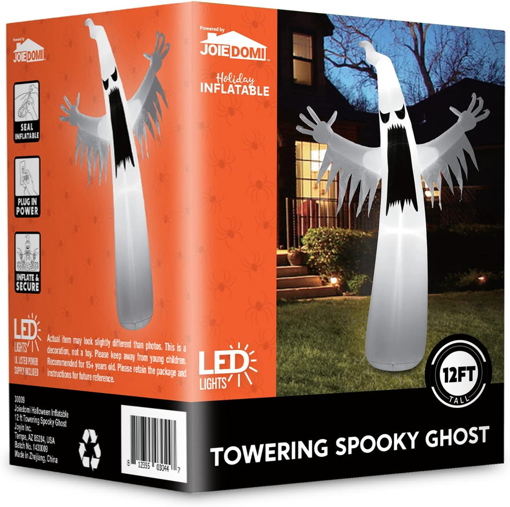 Joiedomi 12 FT Halloween Inflatables Outdoor Decorations, Scary Ghost Halloween Decor, Inflatable Ghost Blow Ups for Yard with LEDs for Outside Yard Decorations