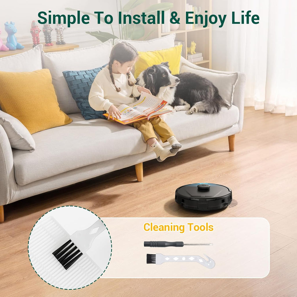 23 Pack C20 Omni Replacement Parts Accessories for Eufy C20 Omni Robot Vacuums kit, 1 Roller Brush, 4 HEPA Filters, 4 Mop Pads, 6 Side Brushes, 6 Dust Bags, 1 Clean Tool, 1 Screwdriver