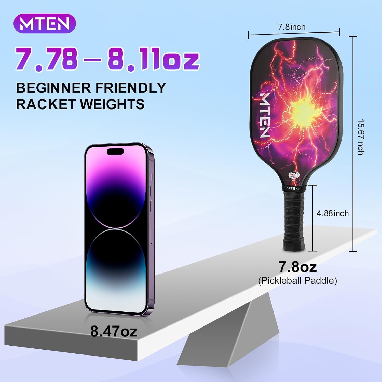 Pickleball Paddles, USAPA Approved Fiberglass Surface Pickleball Set with Pickleball Rackets, Pickleball Paddles Set for Men Women