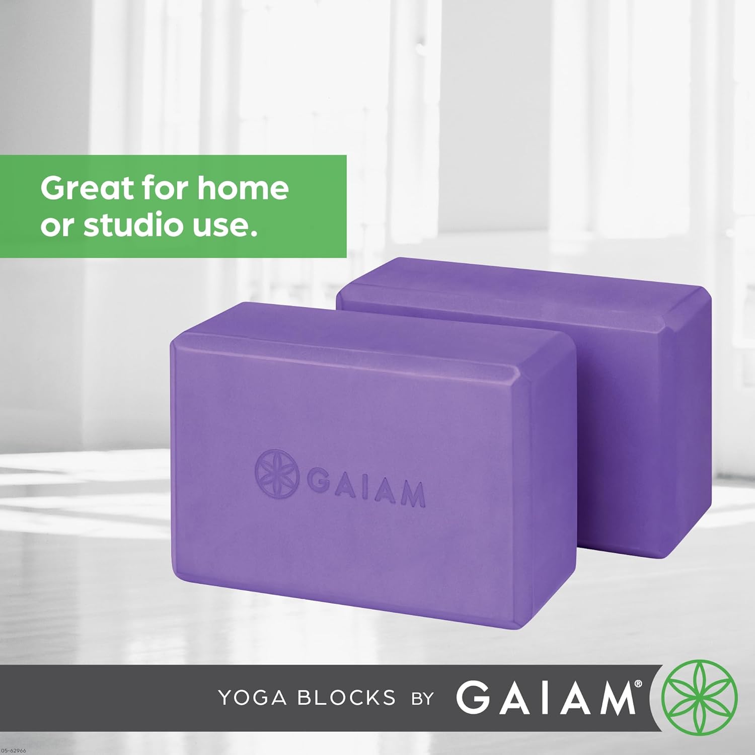 Gaiam Yoga Block - Supportive Latex-Free Eva Foam - Soft Non-Slip Surface with Beveled Edges for Yoga, Pilates, Meditation - Yoga Accessories for Stability, Balance, Deepen Stretches