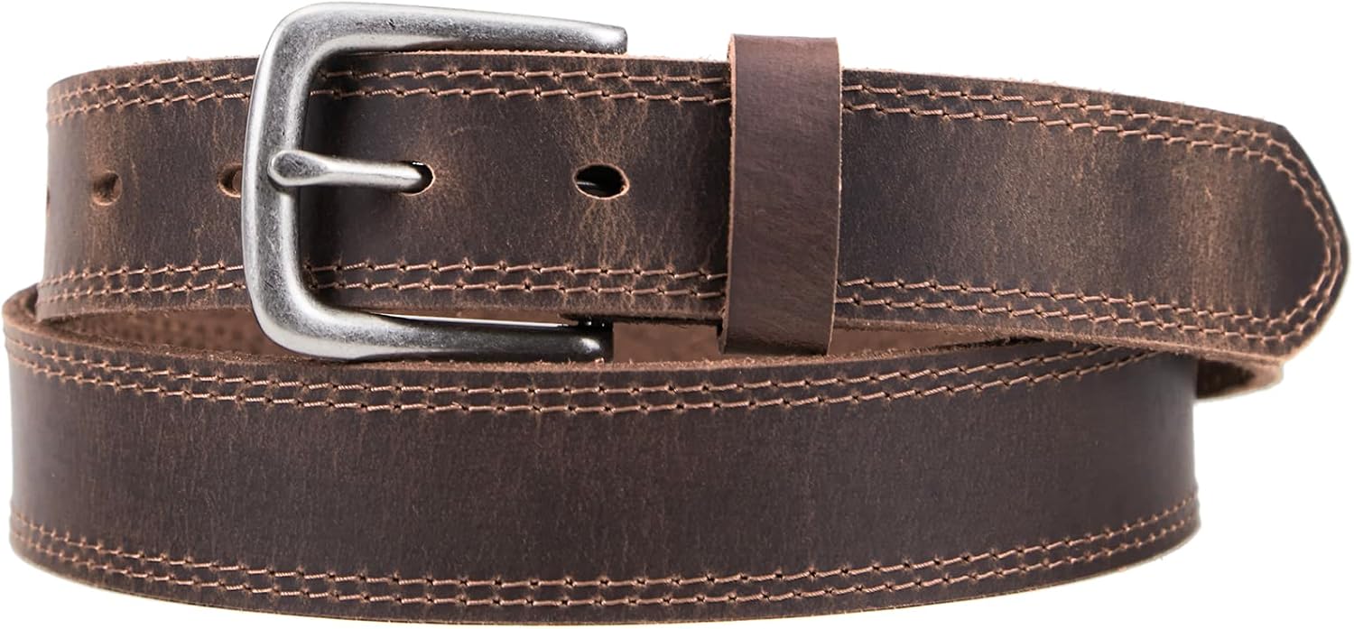 VATAN Men's Genuine Leather Casual Every Day Jeans Belts, Handmade Men Leather Belt with Gift Box