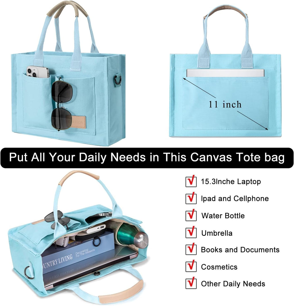 Tote Bags for Women Canvas Tote Purse Crossbody with Pockets Top Handle Shoulder Satchel Bag for Women