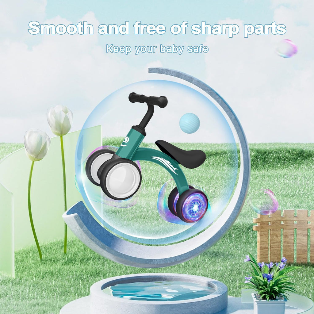 Colorful Lighting Baby Balance Bike Toys for 1 Year Old Girl Gifts, 10-36 Month Toddler Balance Bike, No Pedal 4 Silence Wheels & Soft Seat Pre-School First Riding on Toys, 1st Birthday Gifts.