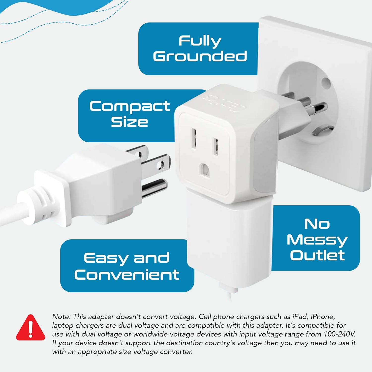 Ceptics Universal Travel Adapter, 35W International Power Adapter with PD & QC 3.0 Dual USB-C, 3 USB Travel Adapter Worldwide, Type I C G A Outlets 110V 220V A/C - EU Euro US UK (11-KU)