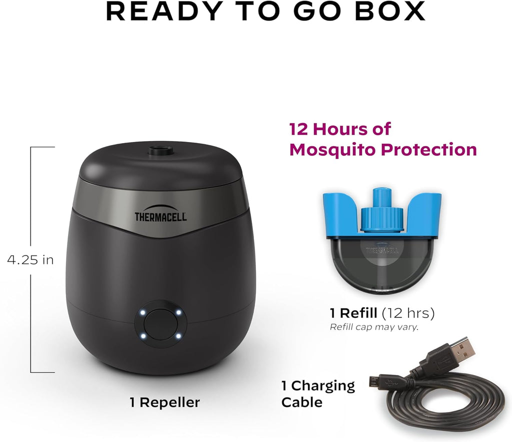 Thermacell E-Series Rechargeable Mosquito Repeller with 20’ Mosquito Protection Zone; Bug Spray Alternative; Scent Free