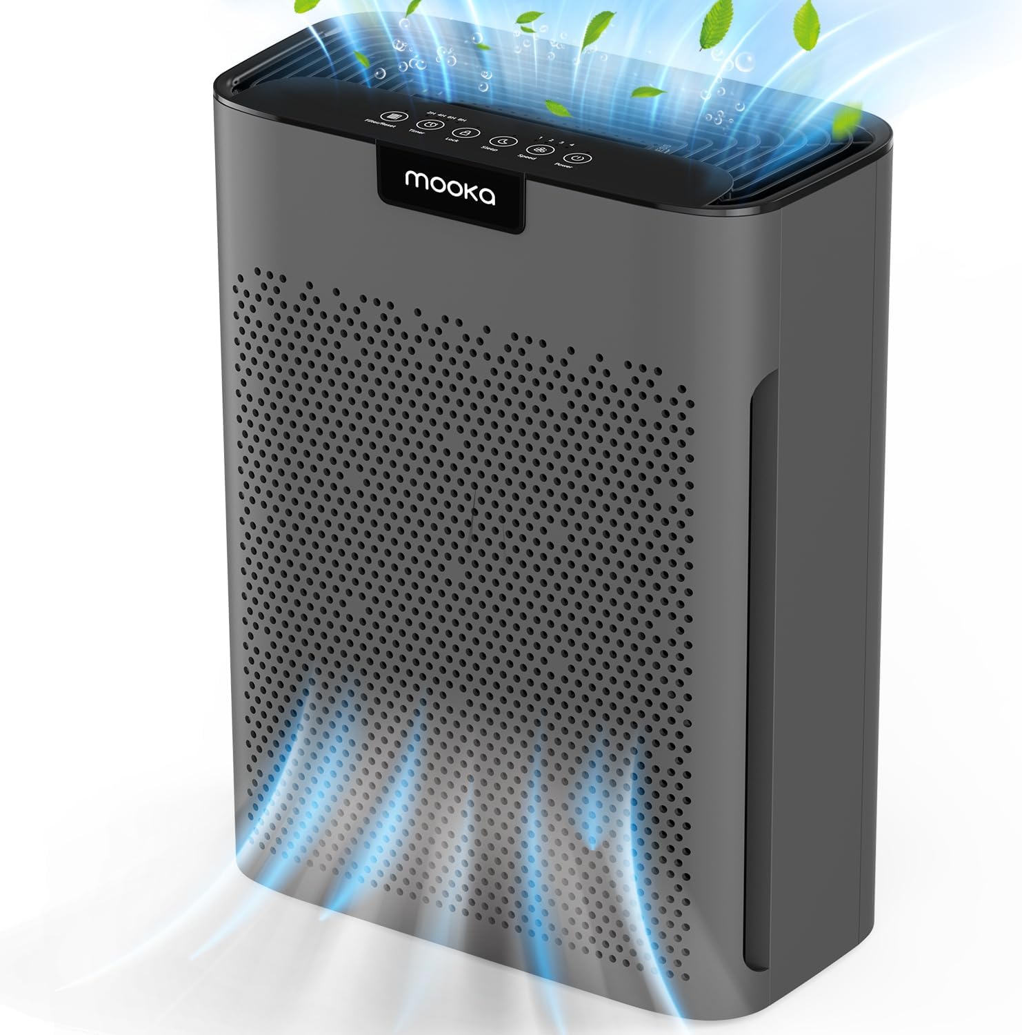 Air Purifiers for Home Large Room 2200 Ft² with Washable Filters, MOOKA HEPA Filter Pet Air Purifier for Bedroom with Fragrance, Air Cleaner for Smoke Dust Pollen Pets Hair Odor, KJ190L White