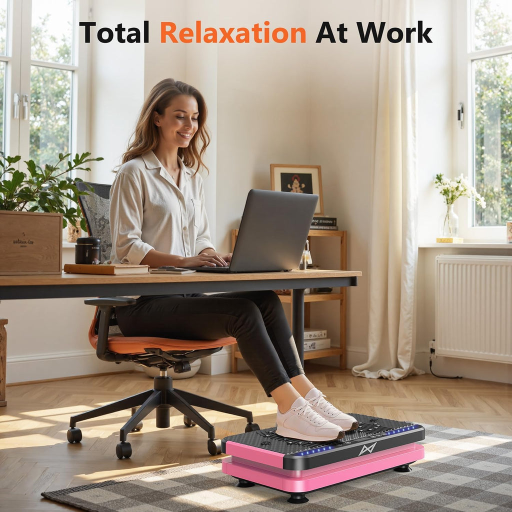 AXV Vibration Plate Fitness Platform Exercise Machine Vibrating Shaking Full Body Shaker Workout Vibrate Stand Shake Board Sport Gym for Weight Loss Fat Burner for Women Men