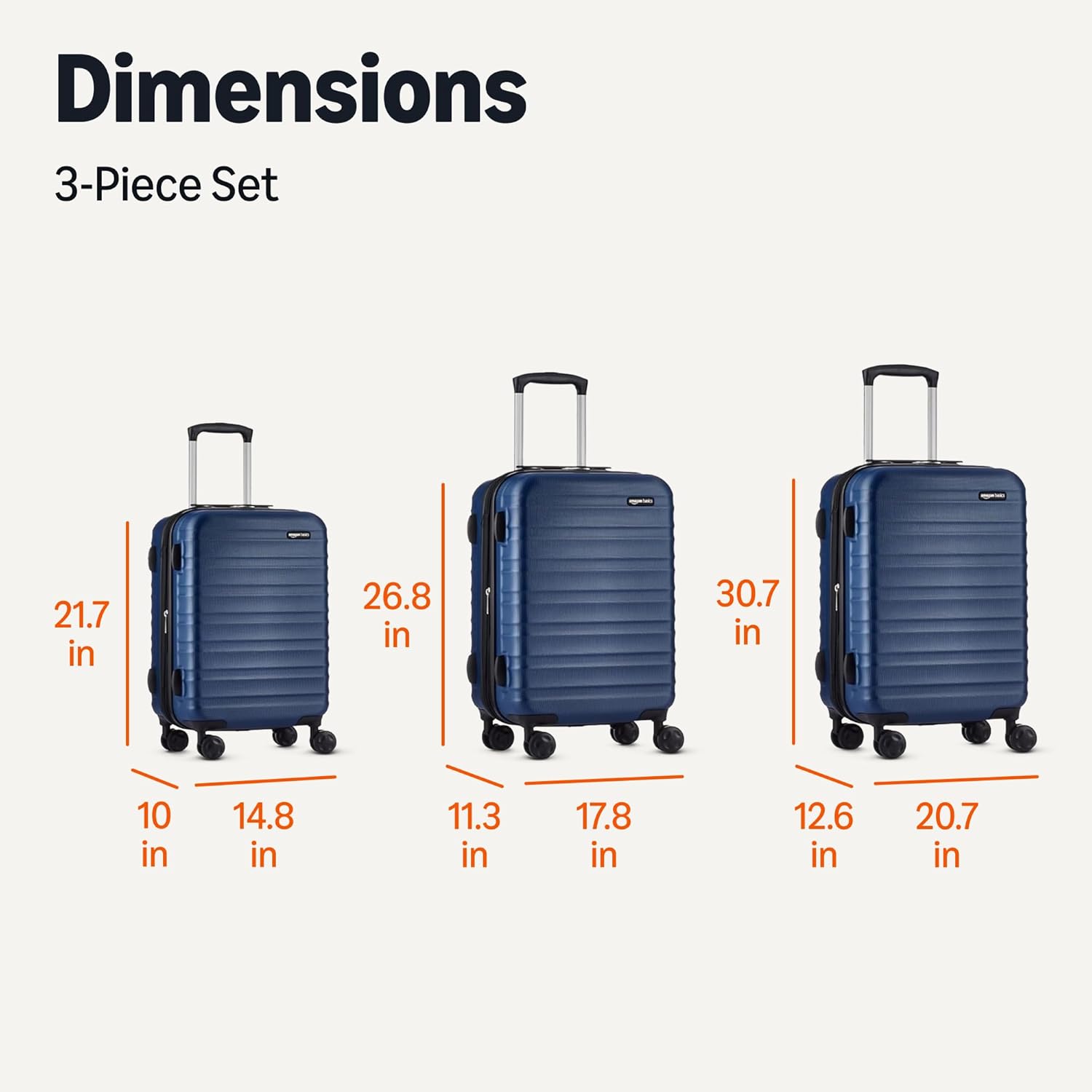 Basics 21" Hardside Carry-On Luggage, Hardshell Suitcase With Wheels, Expandable For Up to 25% More Space, With Scratch-Resistant Surface, Four Multi-directional Wheels, Black