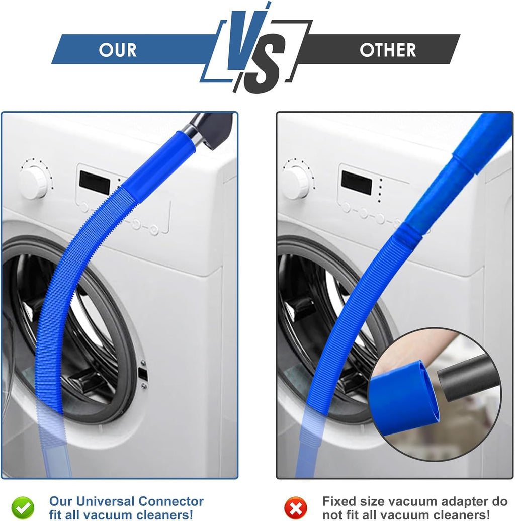 2 Pieces Dryer Vent Cleaner Kit Compatible with Most Vacuum Cleaner, Dryer Lint Brush and Vacuum Hose Attachment with Universal Connector, Quickly Lint Remover