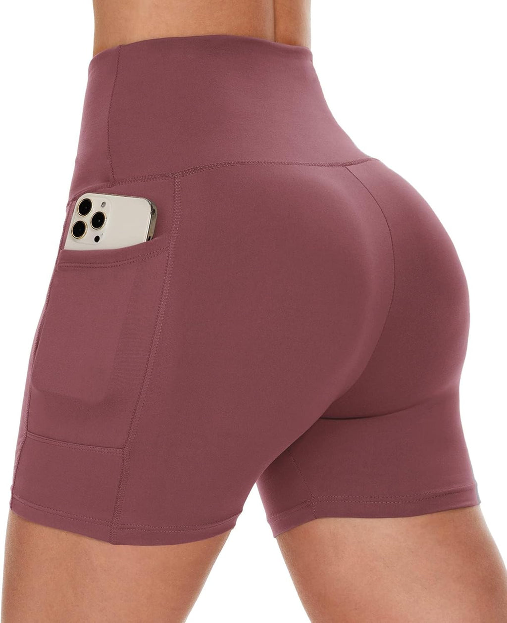 CAMPSNAIL Biker Shorts Women with Pockets - 3"/5"/8" High Waisted Workout Spandex Tummy Control Gym Running Yoga Shorts