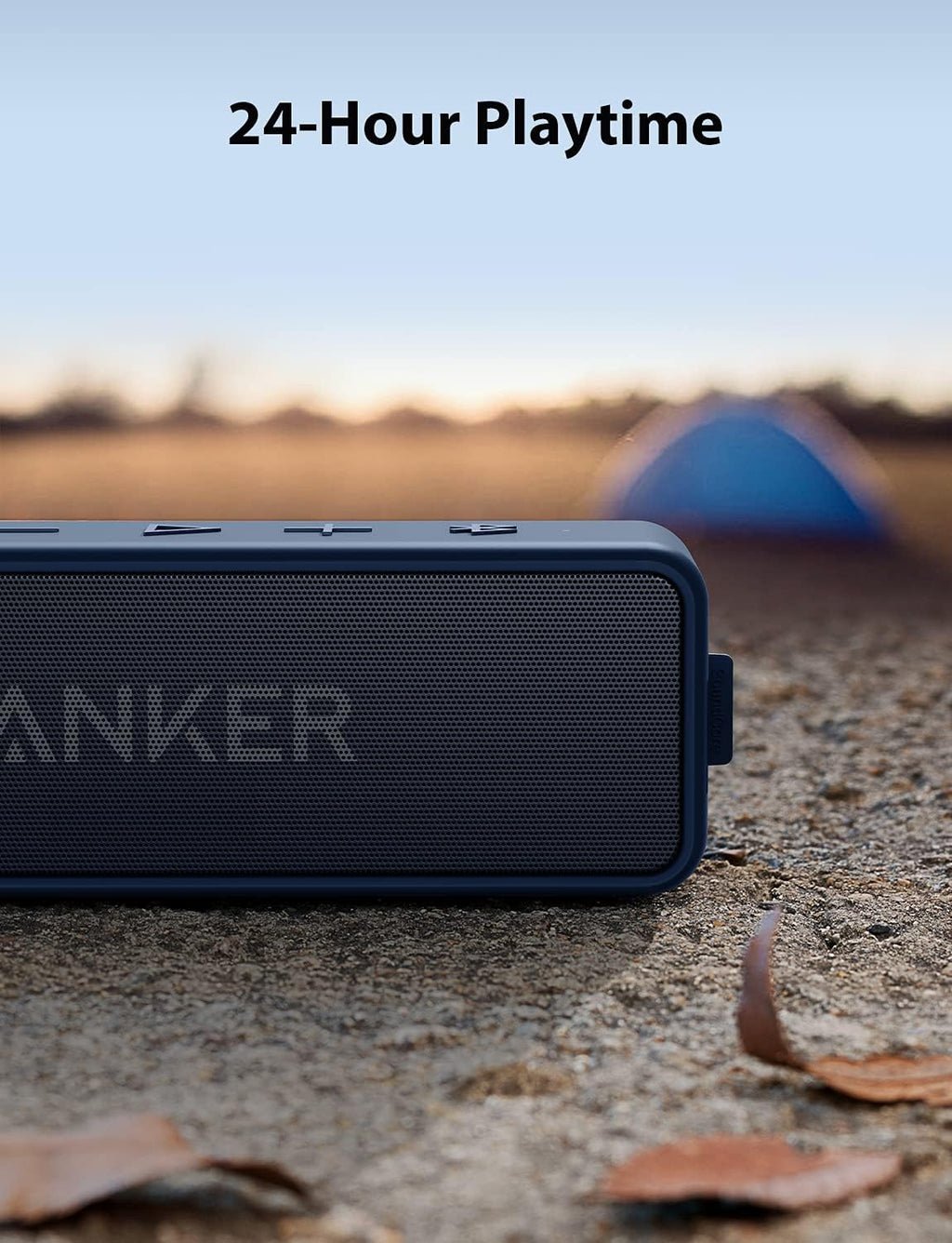 Anker Soundcore 2 Portable Bluetooth Speaker with Stereo Sound, Bluetooth 5, Bassup, IPX7 Waterproof, 24-Hour Playtime, Wireless Stereo Pairing, Speaker for Home, Outdoors, Travel
