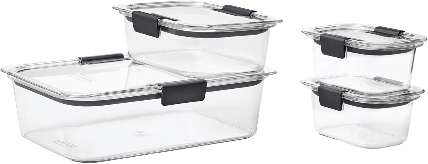 Rubbermaid Brilliance Food Storage Containers BPA Free Airtight Lids Ideal for Lunch Meal Prep & Leftovers Set of 5 (3.2 Cup)