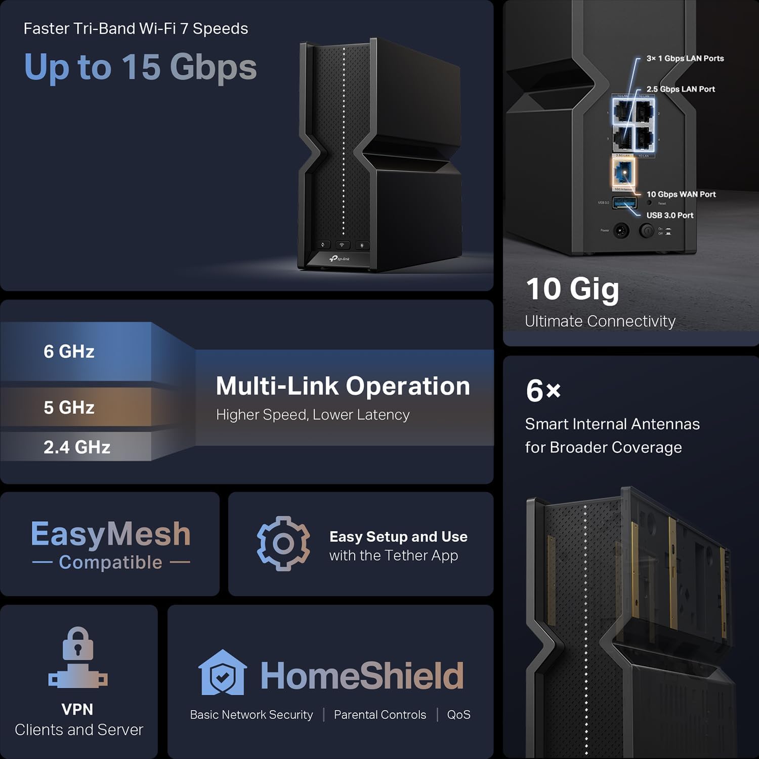 TP-Link AX1800 WiFi 6 Router V4 (Archer AX21) – Dual Band Wireless Internet, Gigabit, Easy Mesh, Works with Alexa - A Certified for Humans Device, Free Expert Support