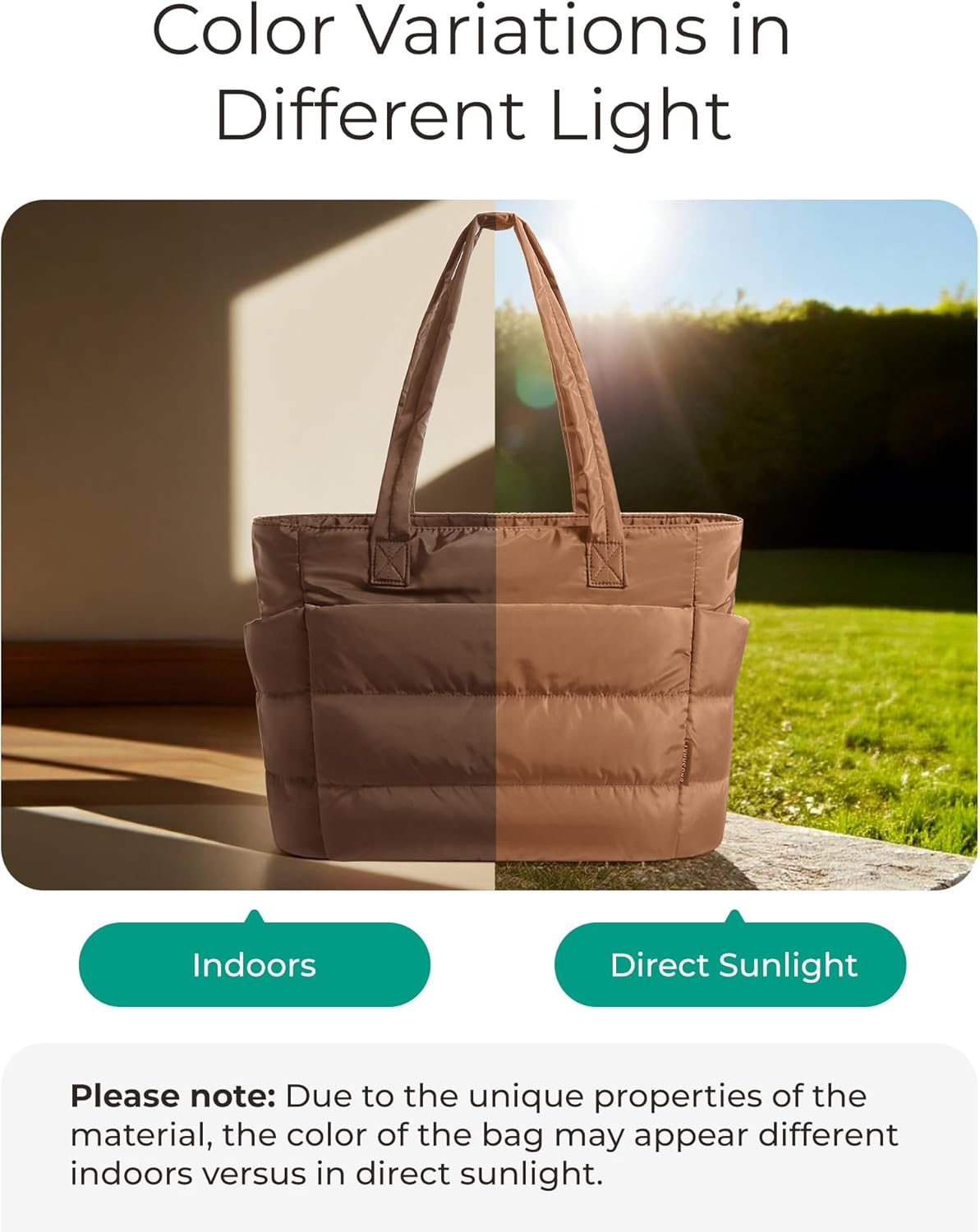 BAGSMART Tote Bag for Women, Lightweight Puffy Tote Bag with Compartments Shoulder Bag Handbag for Travel, Work, Gym