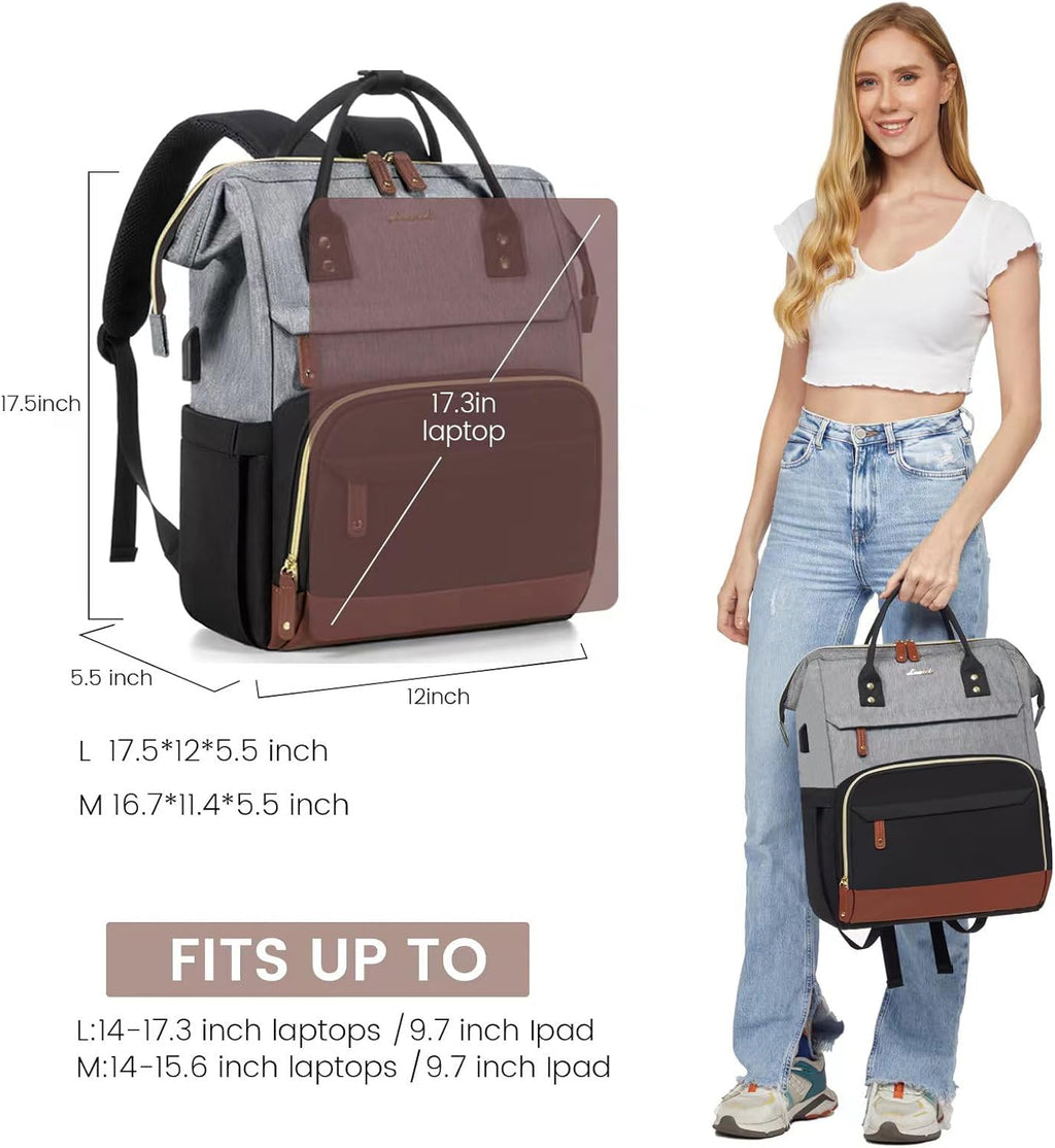 LOVEVOOK Laptop Backpack for Women, 15.6 Inch Work Business Backpacks Purse With Large Capacity, Waterproof Nurse Bag College Bookbag for School, Waterproof Casual Daypack for Travel