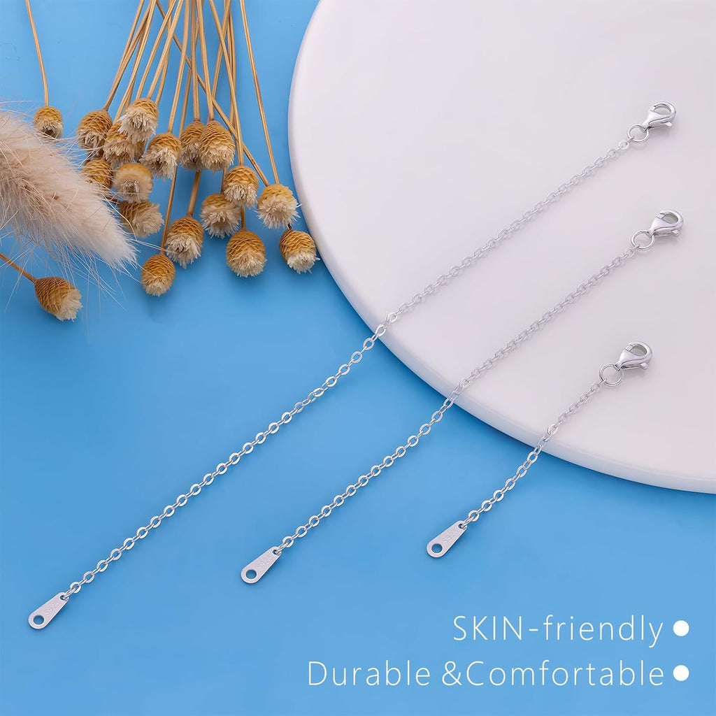 925 Sterling Silver Necklace Extender Sterling Silver Necklace Chain Extenders for Necklaces 2", 3", 4" Inches